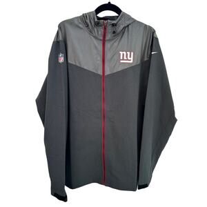 NFL New York Giants Nike Large NWOT Zip Up Hood Jacket Gray Red Men Windbreaker
